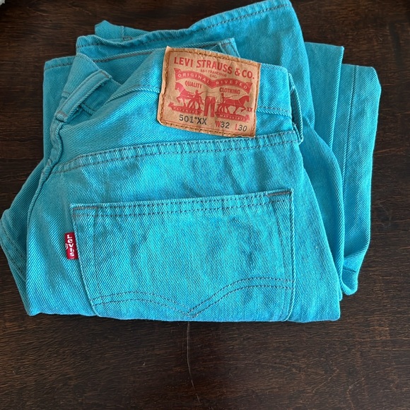 Vintage Levi’s® 501XX Jeans Tiffany Blue 32x30 - Picture 2 of 7